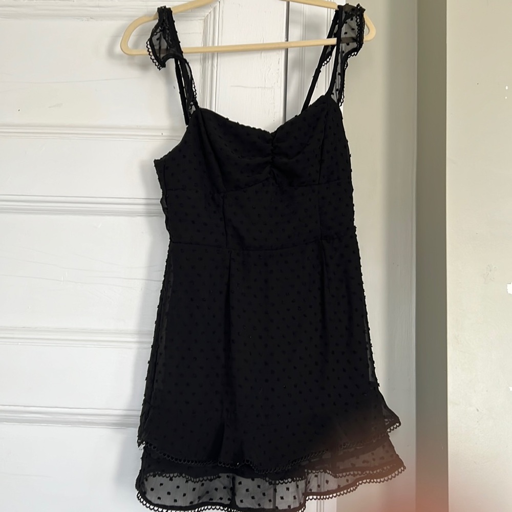 Black Ruffled Mini Dress (new)